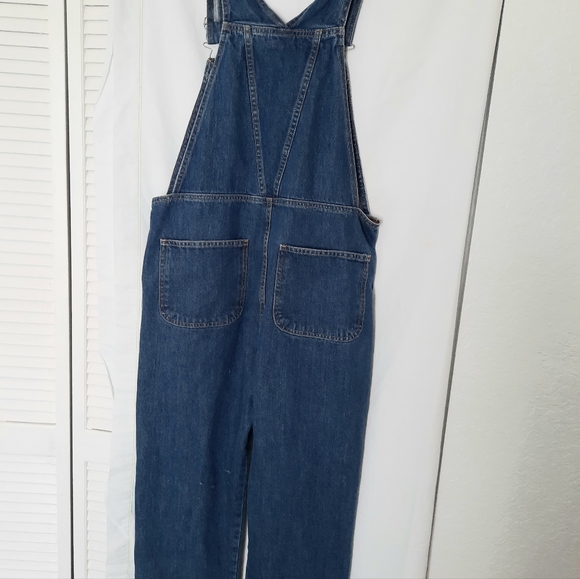American Apparel Tomgirls 100% Cotton Distress Denim Blue Jeans Overalls Size L - Picture 5 of 15